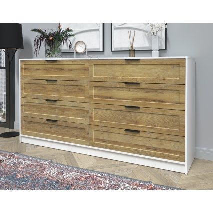 Kомод Тренд КТ-К197 (Белый ЛДСП/ Дуб вотан ЛМДФ) Ш1965 В1020 Г451 Kомод Тренд КТ-К197 (Белый ЛДСП/ Дуб вотан ЛМДФ) Ш1965 В1020 Г451